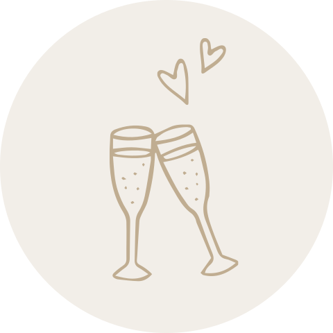 Sluitzegel sluitsticker lijntekening proost champagne trouwen