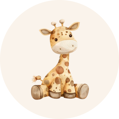 Sluitzegel met lieve aquarel babygiraf