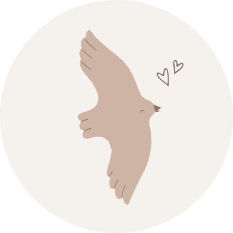 Sluitzegel watercolor boho vogel hartjes beige