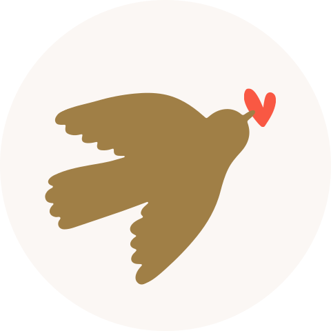 Vogel hartje silhouet sluitsticker envelop 35mm