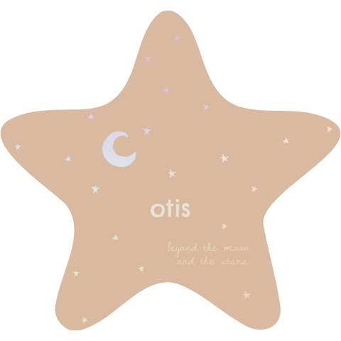 Stervorm geboortekaartje met maan en sterretjes