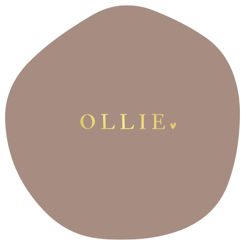 Geboortekaartje organisch speels rond vorm beige aardetint goudfolie