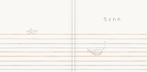 Kraambezoekboek zeethema zee walvis streepjes