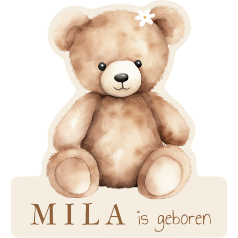 Bijzondere vorm tuinbord 80cm meisje knuffelbeer teddyvorm