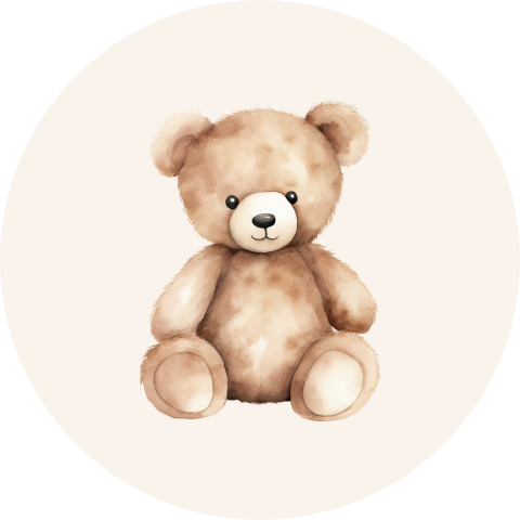Sluitzegel met lieve aquarel knuffelbeertje