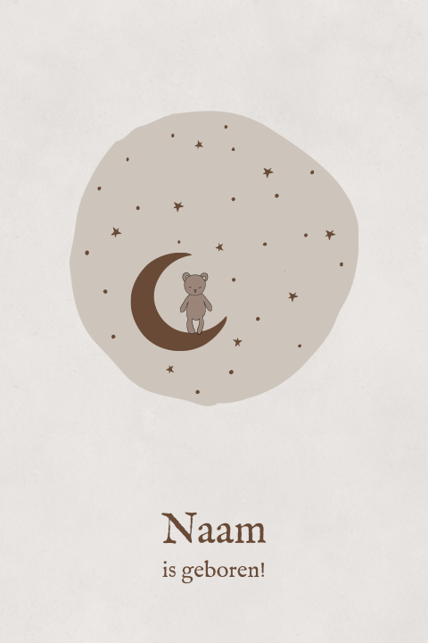 Raamsticker met knuffelbeertje op de maan en sterren