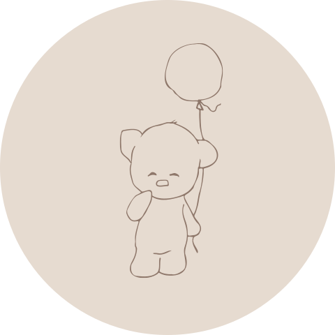 Sluitzegel getekend lief beertje met ballon