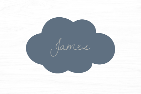 Memorybox wit hout 40x30x13cm blauw wolkje