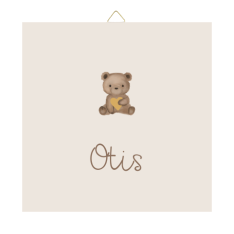 Tegeltje 15cm kraamkado geboortetegel knuffelbeertje hartje