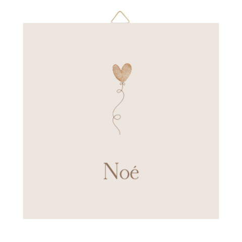 Geboortetegeltje 15cm hartjesballon meisje neutraal kraamkado