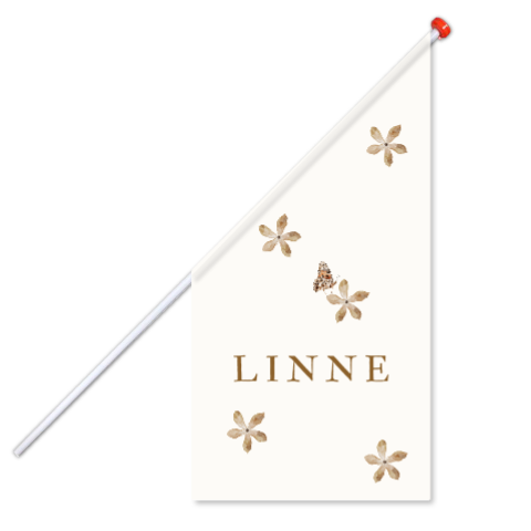 Geboortevlag 60x60x120cm aqaurel bloemen vlinder lente