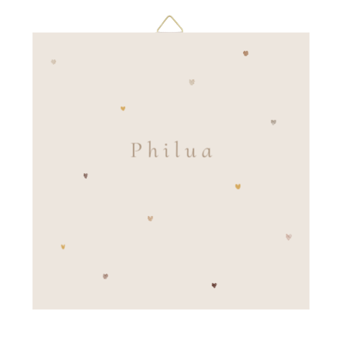 Geboortetegeltje 15cm minimalistisch hartjes aquarel