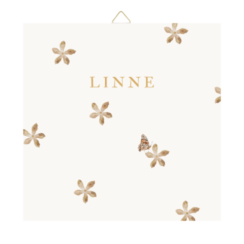 Geboortetegeltje 15cm bloemen vlinder kraamkado