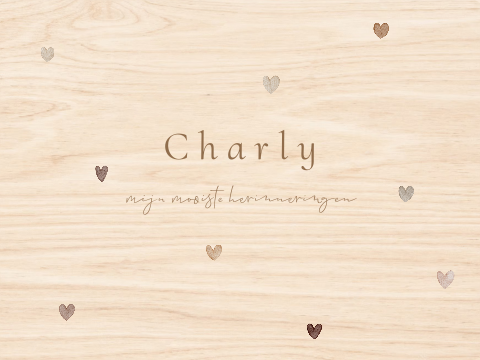 Houten memorybox baby bewaarkist aqaurel hartjes