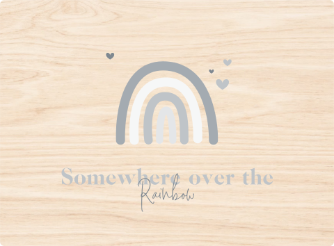 Memorybox blauwe regenboog en hartjes