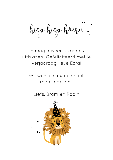 Leuke wenskaart voor verjaardag met leeuwtje