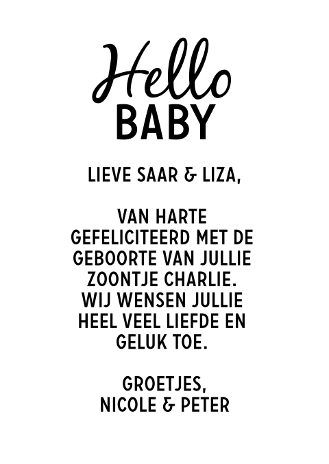 Minimalistische wenskaart met typografie
