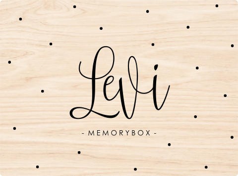 Memorybox met stippen en naam
