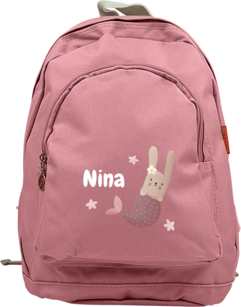 Rugtas Junior met naam en konijn zeemeermin