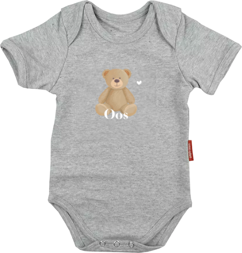 Rompertje met zittende beer en naam