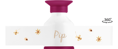 Dopper met droogbloemen en naam