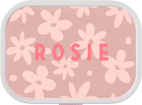 Lieve lunchbox Campus met bloemen en naam