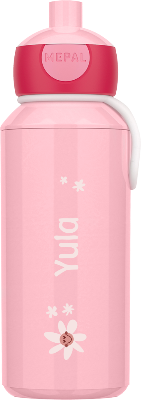 Mepal pop-up drinkfles Campus met naam en bloemen