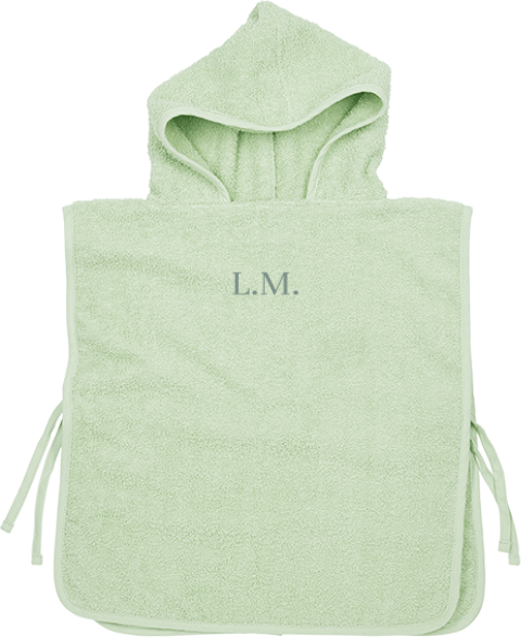 Badponcho met geborduurde naam