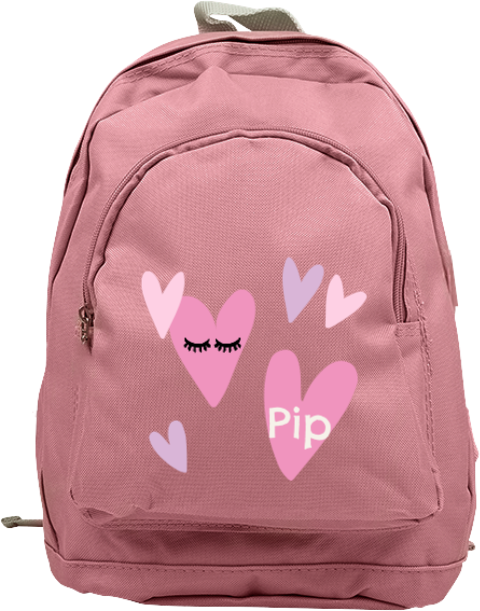 Lieve rugzak Junior met hartjes en naam