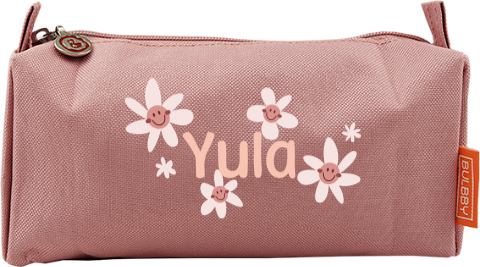 Etui met bloemen en naam