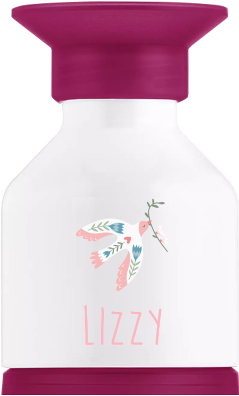 Dopper waterfles met naam en vogel