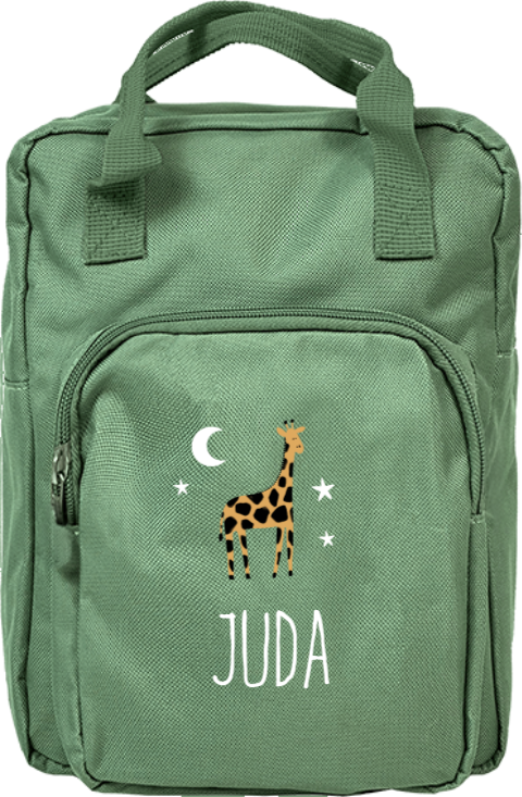 Rugzak Classic met naam en giraffe