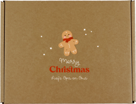 Kerst cadeaudoos met koekmannetje