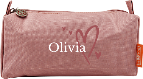 Etui met naam en hartjes