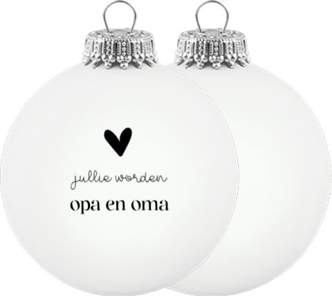 Kerstbal aankondiging zwangerschap voor opa en oma | Set van 2