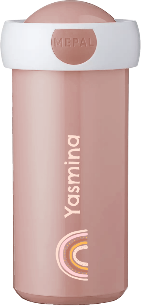 Mepal schoolbeker Campus met regenboog en naam