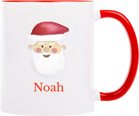 Vrolijke kerstmok met kerstman en naam