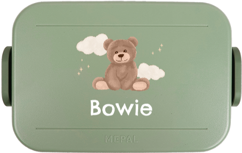 Mepal broodtrommel to go met beertje en naam