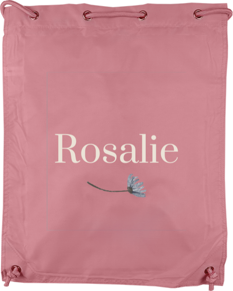 Gymtas met naam en veldbloem