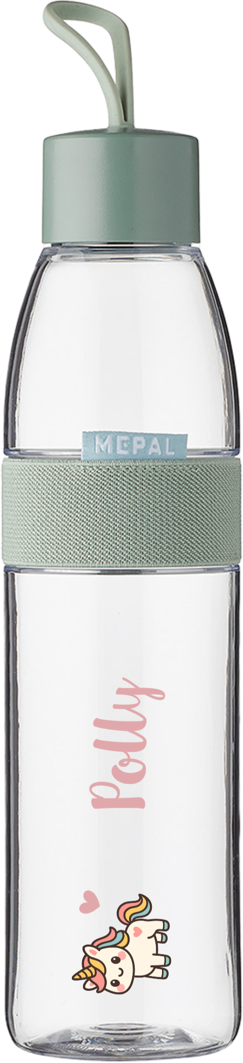 Mepal waterfles Ellipse met naam en kawaii eenhoorn