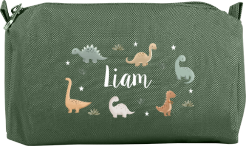 Avontuurlijke etui met dino's en naam