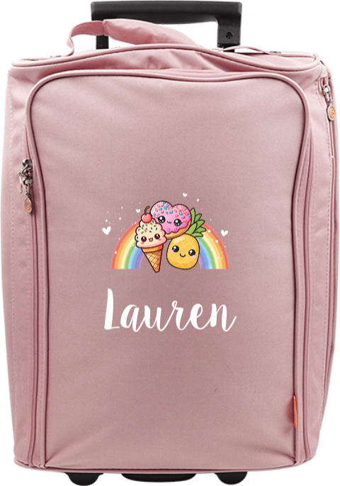 Reistrolley met naam en kawaii illustraties