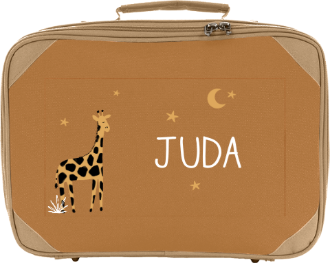 Koffertje met naam en giraffe