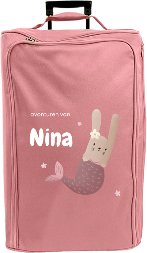 Reistrolley XL met naam en zeemeermin konijn