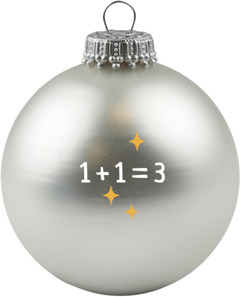 Zwangerschapsaankondiging Kerstbal met sterretjes