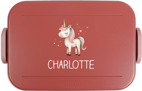 Mepal lunchbox to go met eenhoorn en naam