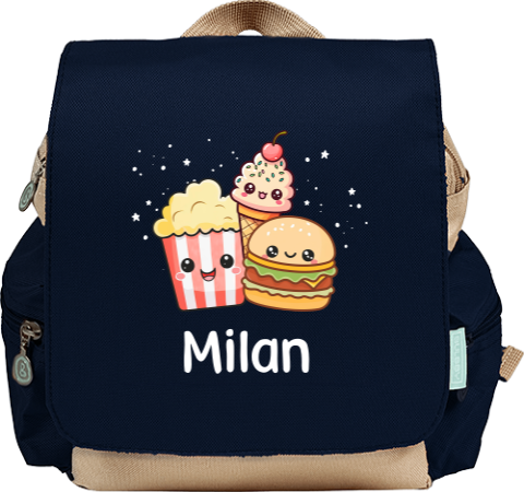 Vrolijke rugzak Adventure met Kawaii illustraties en naam