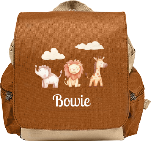 Avontuurlijke rugtas Adventure met jungledieren en naam