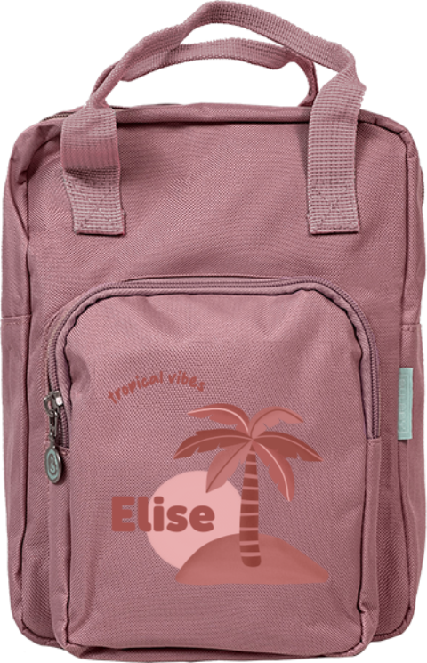 Rugtas Classic met naam en palmboom