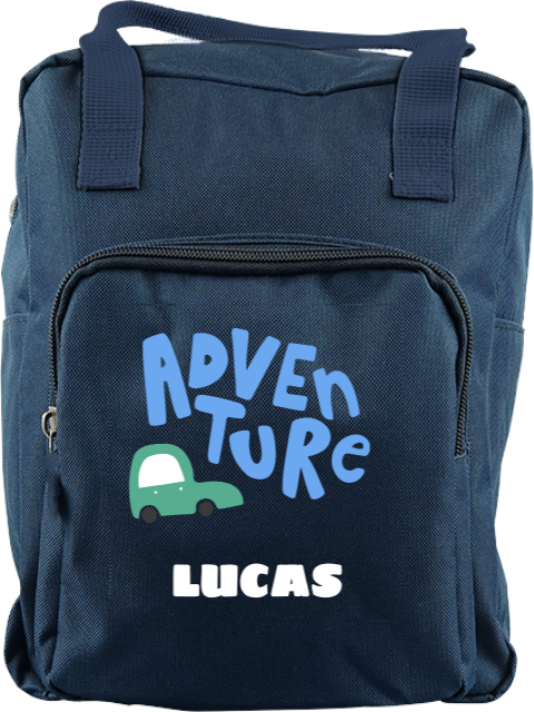 Rugtas Classic met naam en auto